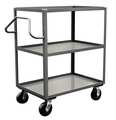 Jamco Utility Cart with Lipped Metal Shelves, Steel, Ergonomic, 3 Shelves, 3,000 lb NC260P600GP