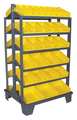 Jamco Steel Sloped Shelf Bin Stand, 36 in W x 64 in H x 30 in D, 12 Shelves, Gray RR336GP