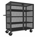 Zoro Select Dual-Latch Welded Mesh Security Cart with Fixed Shelves 2,000 lb Capacity, 38 in W x 66 1/2 in L x HTL-3660-DD-4-95