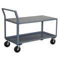 Jamco Low-Profile Utility Cart with Lipped & Flush Metal Shelves, Steel, Raised, 2 Shelves, 2,400 lb SX360P600GP