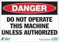 Zing Danger Sign, 10 in Height, 14 in Width, Aluminum, Rectangle, English 2095A