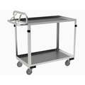 Zoro Select Stainless Steel Corrosion-Resistant Utility Cart with Lipped Metal Shelves, Ergonomic, 2 Shelves SRSCE2022362ALU4PU