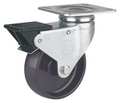 Zoro Select Plate Caster, Swivel, Nylon, 4 in., 330 lb. TSSV 100 BN0S TS