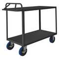 Zoro Select Utility Cart with Flush Metal Shelves, Steel, Ergonomic, 2 Shelves, 3,600 lb RSCE-2448-2-ALD-8PUSB-95
