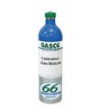 Gasco Calibration Gas, Carbon Monoxide, Hydrogen Sulfide, Nitrogen, Oxygen, Propane, 66 L, +/-5% Accuracy 66ES-484