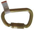 Condor Carabiner, Auto-Lock, 4 1/16 in Length, Zinc-Plated Alloy Steel, Yellow 16V856