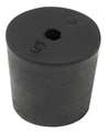Zoro Select Stopper, 25mm, Rubber, Black, PK40 3-1H