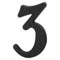 Primeline Tools 3 in. House Number 3, Plastic, Black with Nails (2 Pack) MP5034