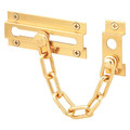Primeline Tools Chain Door Lock, 3-5/16 in., Solid Extruded Brass, Polished Finish, 6 in. Chain (Single Pack) MP4042