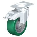 Blickle Swivel Plate Caster, PU, 5", Brake L-ALST 125K-12-FI