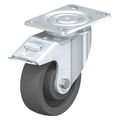 Blickle Swivel Plate Caster, Gray Nylon, 8", Brake, Load Rating: 2000 lb. LH-SPOG 201K-16-FI