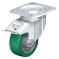 Blickle Swivel Plate Caster, PU, 5", Brake, Overall Height: 6-1/2" LH-ALST 125K-14-FI