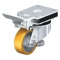 Blickle Swivel Plate Caster, PU, 3-1/8", Truck Lock HRLK-ALTH 80K