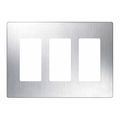 Lutron Designer Wall Plates, Number of Gangs: 3 Stainless Steel, Satin Finish, Stainless Steel CW-3-SS