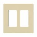 Lutron Designer Wall Plates, Number of Gangs: 2 Gloss Finish, Ivory CW-2-IV