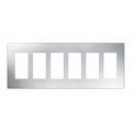 Lutron Designer Wall Plates, Number of Gangs: 6 Stainless Steel, Satin Finish, Stainless Steel CW-6-SS