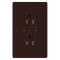 Lutron Receptacles, GFCI, Tamper-Resistant, Brown CAR-15-GFST-BR