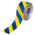 Brady Floor Marking Tape, Blue/Ylw, 3"W, 100ft 177083