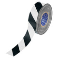 Brady Floor Marking Tape, Black/White, 2"W, 100ft 177035