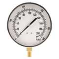 Zoro Select Pressure Gauge, 0 to 200 psi, 1/4 in MNPT, Stainless Steel, Silver 18C813