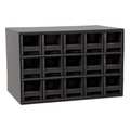Akro-Mils Drawer Bin Cabinet W/ 15 Drawers, Black, Steel, Polystyrene, 17 in W x 11 in H x 11 in D 19715BLK