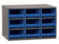Akro-Mils Drawer Bin Cabinet with Steel, Polystyrene, 17 in W x 11 in H x 11 in D 19909BLU