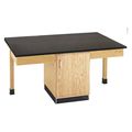 Diversified Spaces Rectangle Cupboard Table, 4 Station, Epoxy Top , 66" W 30" H, Wood 2306K