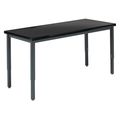 Diversified Spaces Rectangle Adjustable Table, 54" X 56" X 37-1/2", ChemGuard Laminate Top, Black X8202