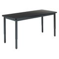 Diversified Spaces Rectangle Adjustable Table, 72" X 38" X 23.5" to 37.5", HPL Top, Black X824LBB