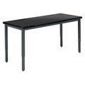 Diversified Spaces Rectangle Adjustable Table, 60" X 62" X 23.5" to 37.5", ChemGuard Laminate Top, Black X8142