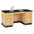 Diversified Spaces Teachers Desk, 30" D, 60" W, 30" H, Red Oak 1131K