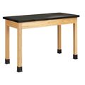 Diversified Spaces Rectangle Table, 60" W, 62" L, 36" H, ChemGuard Laminate Top, black P7142BK36N