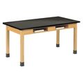 Diversified Spaces Rectangle Compartment Table , 48" W 48" L 36" H, Wood C7102BK36N