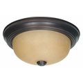 Nuvo 2-Light 60W Incandescent Flush Fixture, Mahogany Bronze / Champagne Finish 60-1255