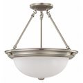 Nuvo 3-Light 60W Incandescent Semi Flush Fixture, Brushed Nickel Finish 60-3246