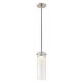 Nuvo Pulse LED Mini Pendant Clear Crackle Glass Brushed Nickel Fi 62-952