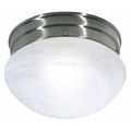 Nuvo 1 Light 8 in. Flush Mount Small Alabaster Mushroom Brushed N SF76-671