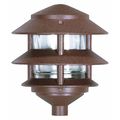 Nuvo Pagoda Garden Fixture - Small Hood - 1-Light - 2 Louver - Old Bronze Finish SF76-632