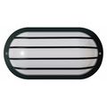 Nuvo 1-Light - 10in. - Oval Cage Wall Fixture - Polysynthetic Body & Lens - Black Finish SF77-857