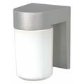 Nuvo 1-Light - 8in. - Utility Wall Mount - With White Glass Cylinder - Satin Aluminum Finish SF77-136