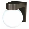 Nuvo 1-Light - 8in. - Utility Wall Mount - With White Glass Globe - Bronzotic Finish SF77-141