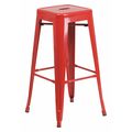 Flash Furniture 30" High No Back Red Metal Barstool Square Seat CH-31320-30-RED-GG