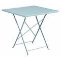 Flash Furniture 28" Square Sky Blue Steel Folding Patio Table CO-1-SKY-GG