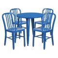 Flash Furniture Round 30" W, 30" L, 29.5" H, Metal Top, Blue CH-51090TH-4-18VRT-BL-GG