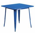 Flash Furniture Blue Metal Table, 31.5SQ ET-CT002-1-BL-GG