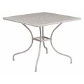 Flash Furniture 35.5" SQ Lt Gray Steel Patio Table-Umbrella Hole CO-6-SIL-GG