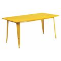 Flash Furniture Rectangle 31.5" W X 63" L X 29.5" H, Metal, Yellow ET-CT005-YL-GG