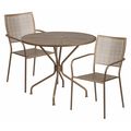 Flash Furniture 35.25" Round Gold Steel Table with 2 Chairs CO-35RD-02CHR2-GD-GG