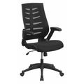 Flash Furniture Contemporary Chair, Mesh, 17-1/2" to 21-1/2" Height, Adjustable Arms, Black BL-ZP-809-BK-GG