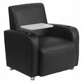 Flash Furniture Guest Chair, 27"L35"H, Raised Tablet, LeatherSeat, ContemporarySeries BT-8217-BK-GG